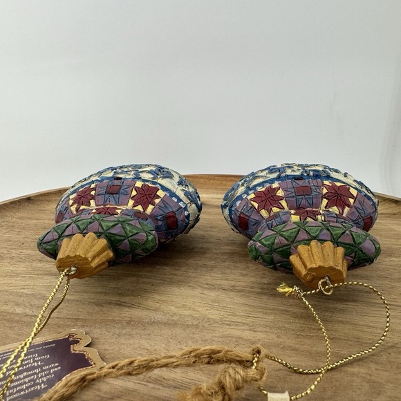 Jim Shore Heartwood Creek 118703 Ornaments Set of 2 2004 Quilt Scrollwork Retire - Picture 3 of 8